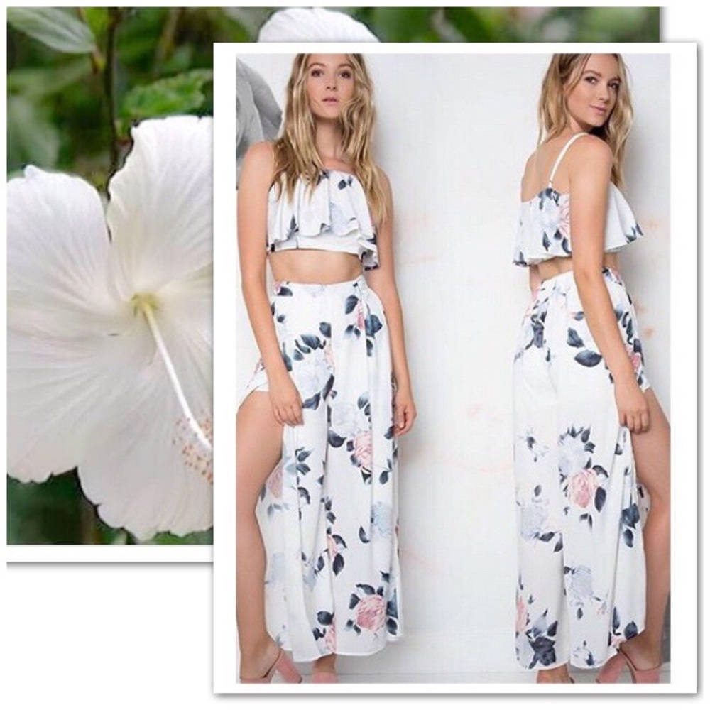 2 Piece Floral Jumpsuit - Picture 3 of 8